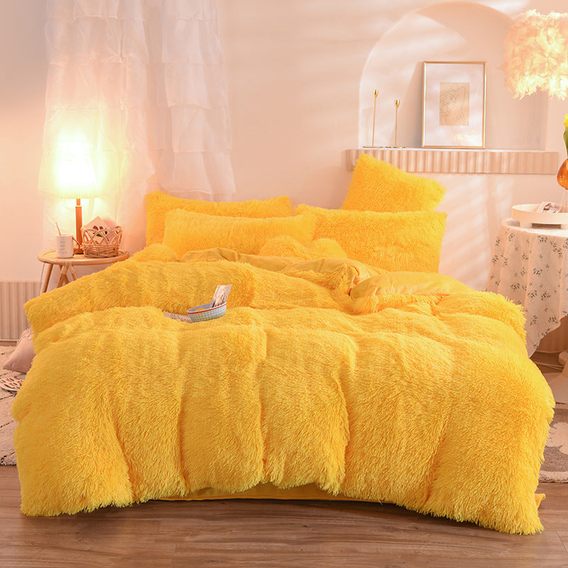 Dreamy Winter Mink Fleece 4pcs Bedsheet Set - Starhauz.com