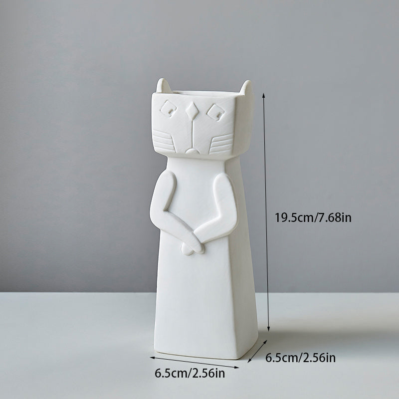 Nordic Playful Cat Ceramic Vase - Starhauz.com