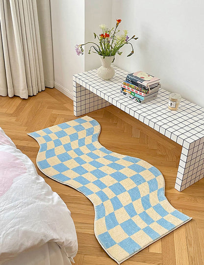 Danish Pastel Wavy Checkered Rugs - Starhauz.com