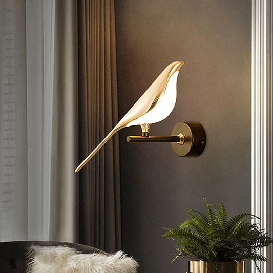 Nordic Elegant Golden Bird Wall Light - Starhauz.com