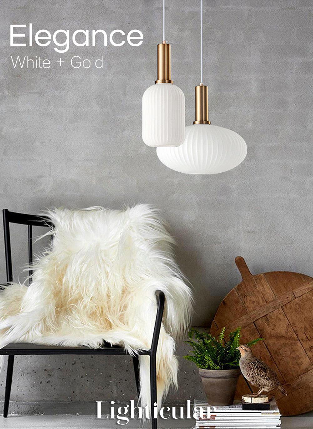 Nordic Fluted Glass Pendant Lights - Lighting