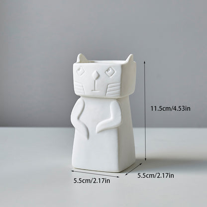 Nordic Playful Cat Ceramic Vase - Starhauz.com