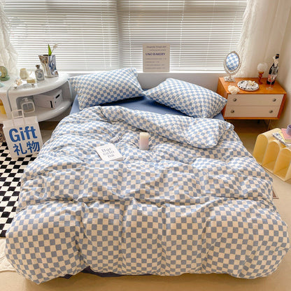 Danish Aesthetic Checkered Pattern Bedding - Starhauz.com