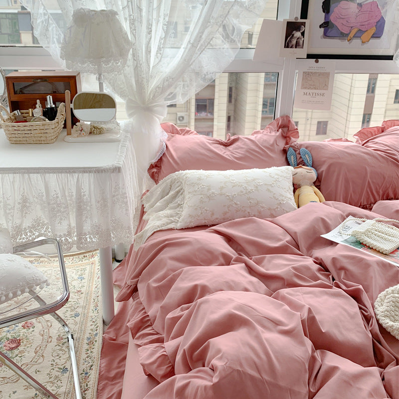 White sheets on sale with pink trim